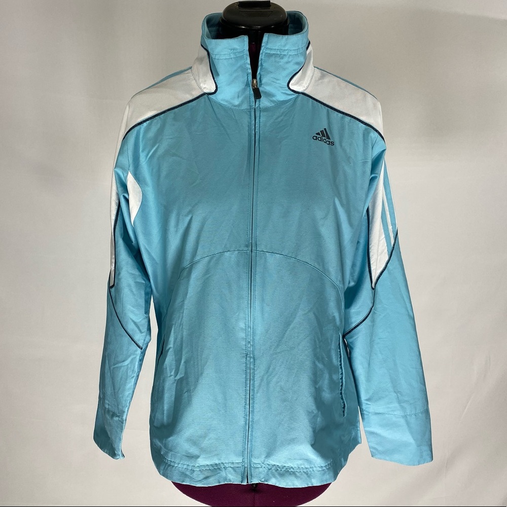ADIDAS TURQUOISE  ZIP UP JACKET